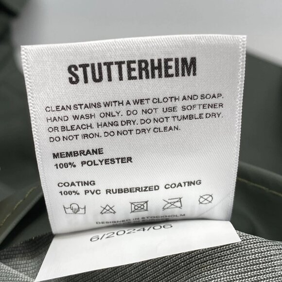 Stutterheim Unisex Stockholm Lightweight Rain Coat Size XXL Green - Picture 2 of 13